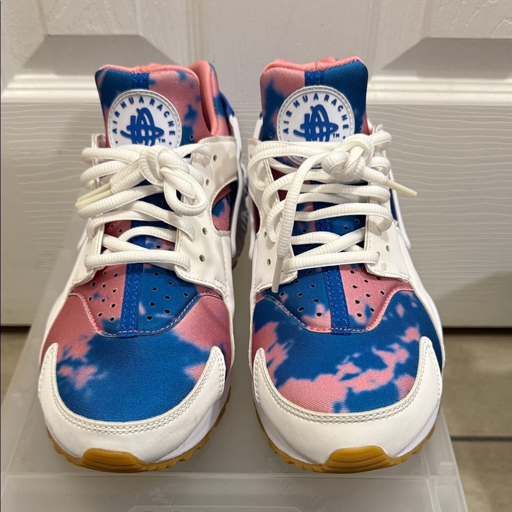 Nike Pink and Blue Huarache Sneakers